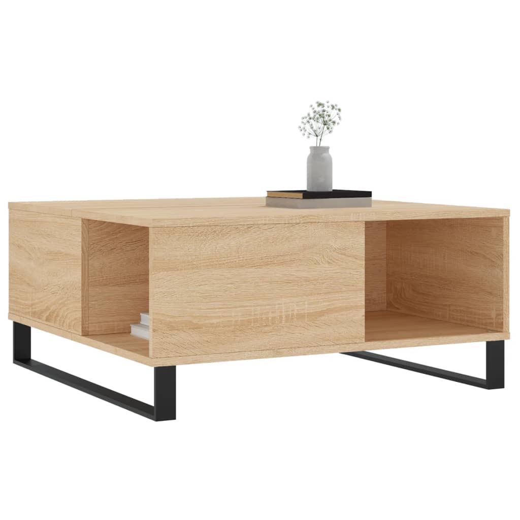 Salongbord sonoma eik 80x80x36,5 cm konstruert tre