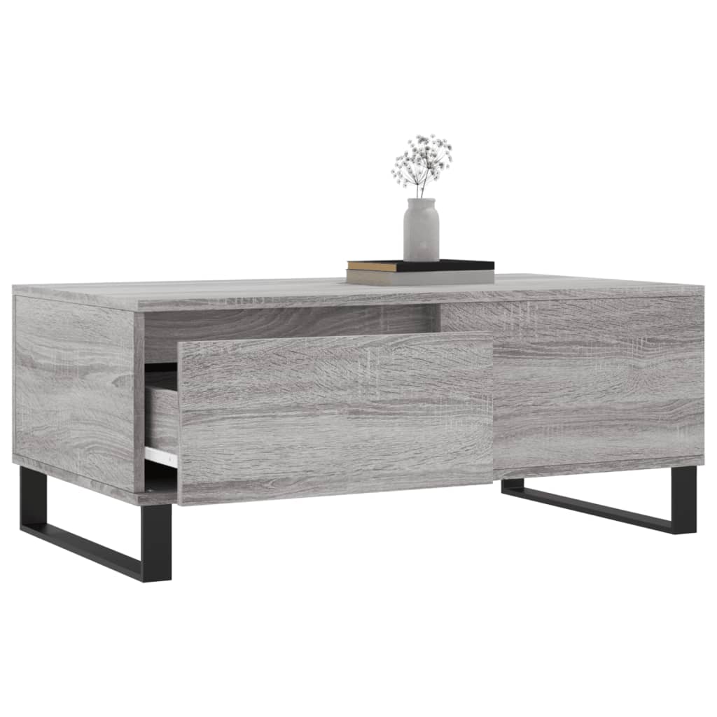 Salongbord grå sonoma 90x50x36,5 cm konstruert tre