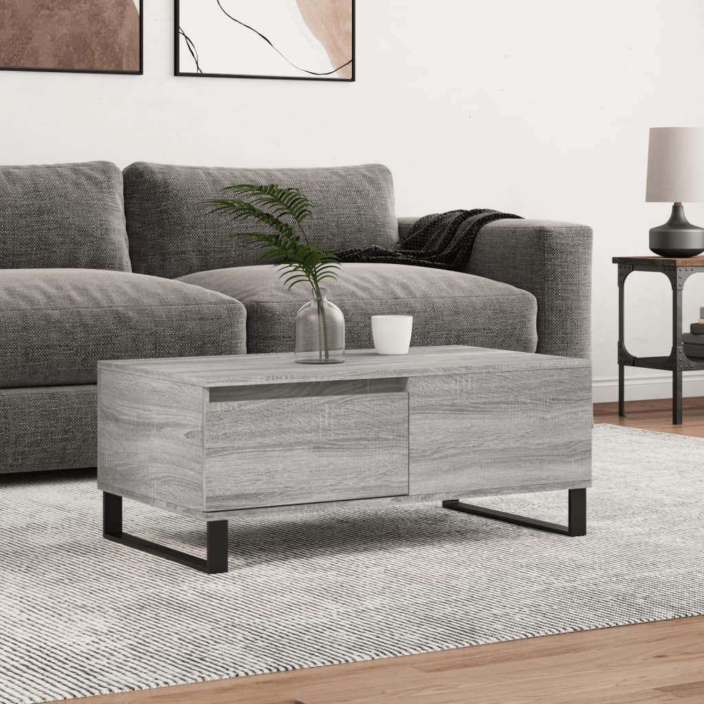 Salongbord grå sonoma 90x50x36,5 cm konstruert tre