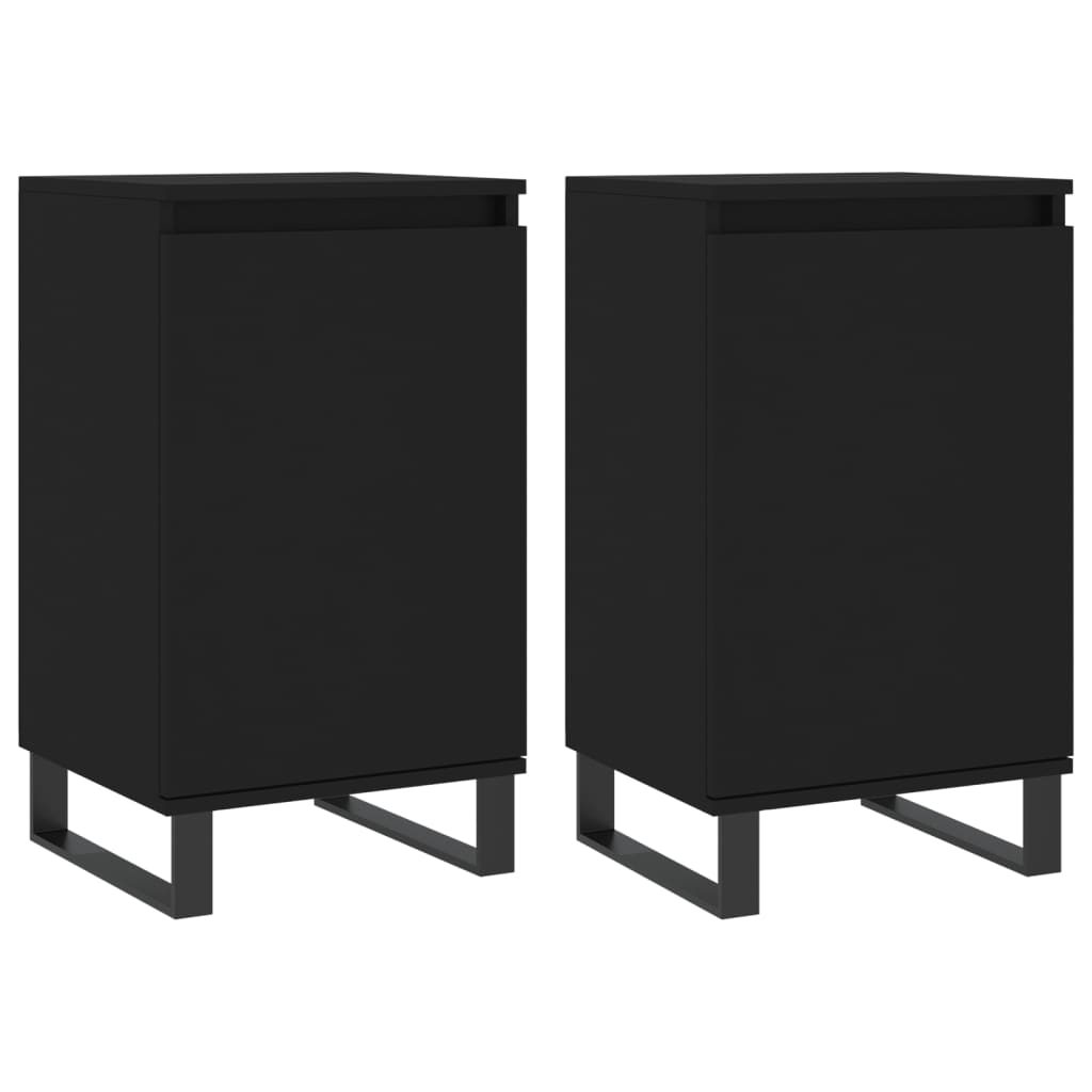 Skjenk 2 stk svart 40x35x70 cm konstruert tre