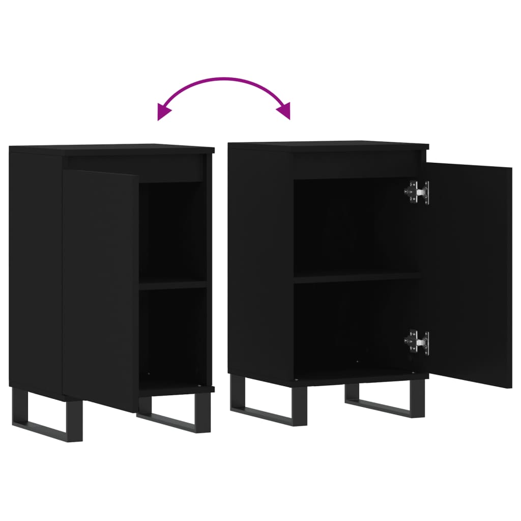 Skjenk 2 stk svart 40x35x70 cm konstruert tre