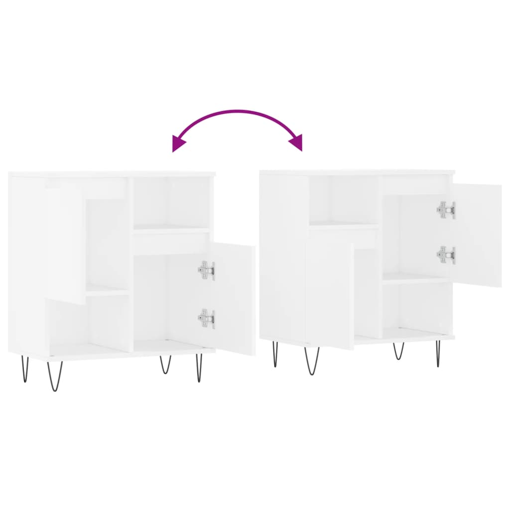 Skjenk hvit 60x35x70 cm konstruert tre