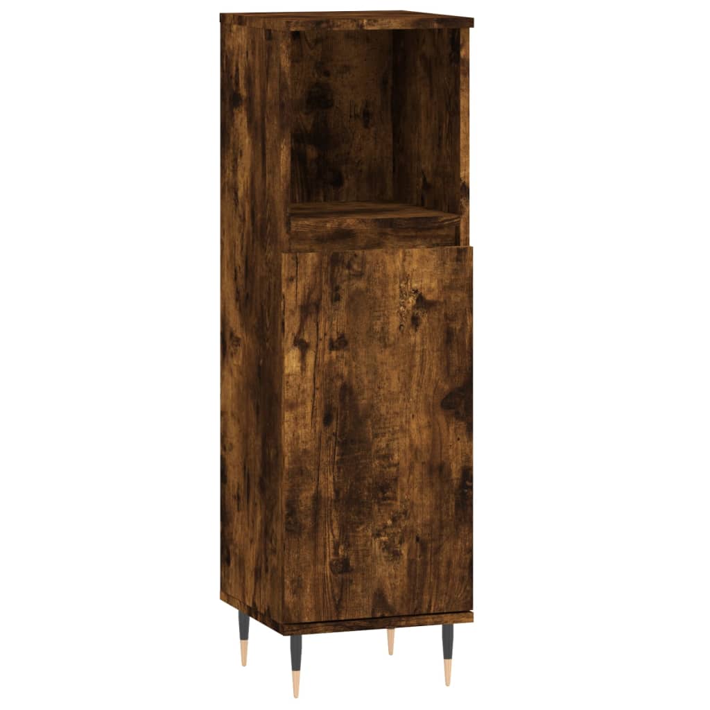 Baderomsskap røkt eik 30x30x100 cm konstruert tre