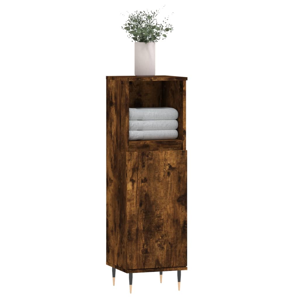 Baderomsskap røkt eik 30x30x100 cm konstruert tre