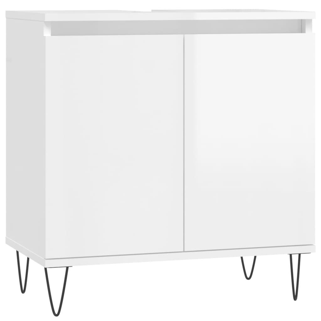 Servantskap høyglans hvit 58x33x60 cm konstruert tre