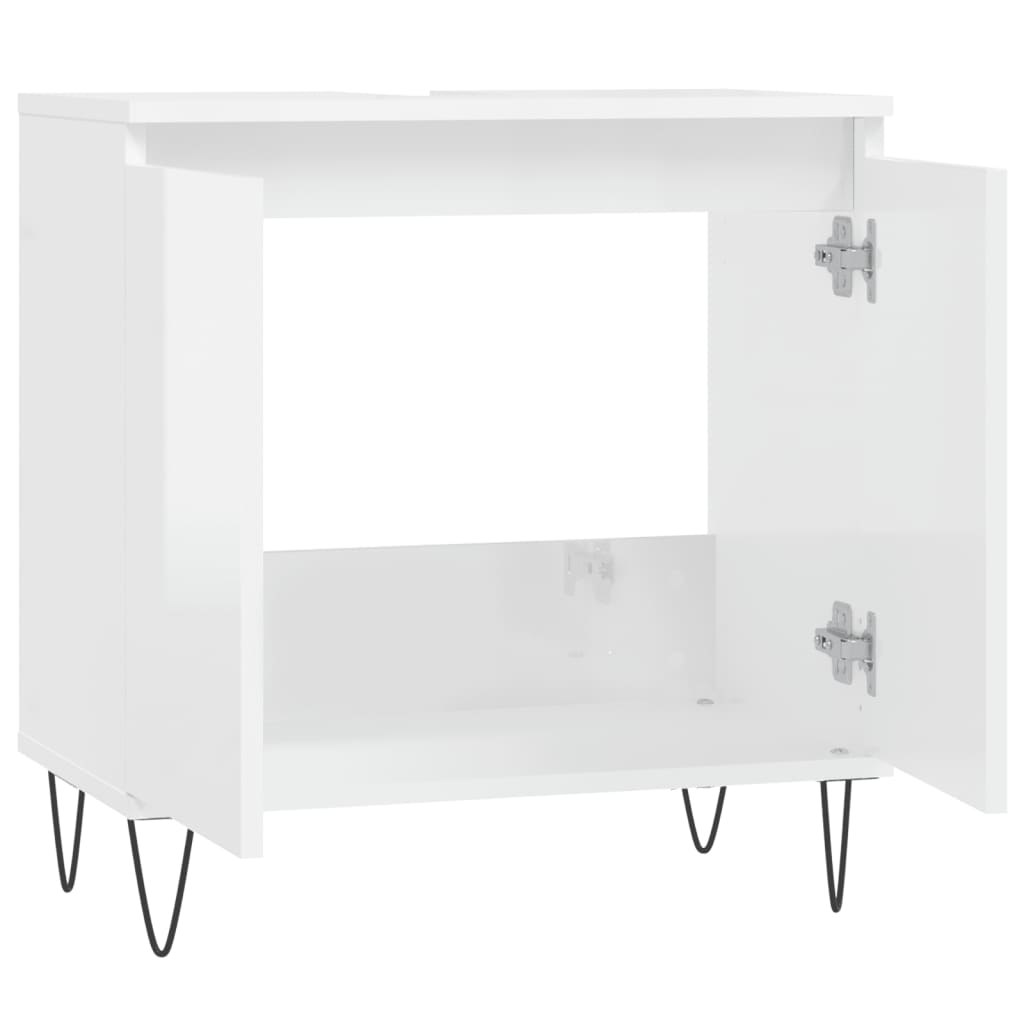 Servantskap høyglans hvit 58x33x60 cm konstruert tre