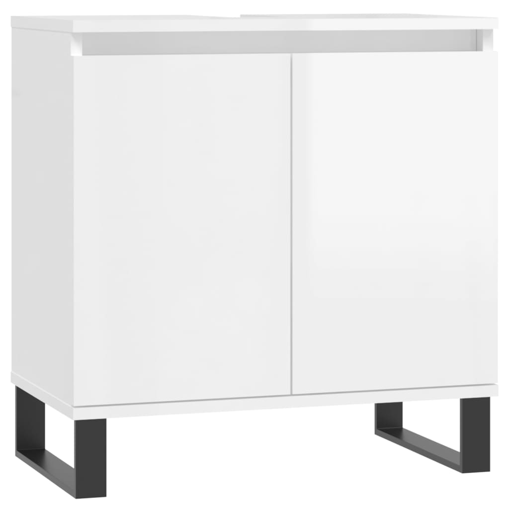 Servantskap høyglans hvit 58x33x60 cm konstruert tre