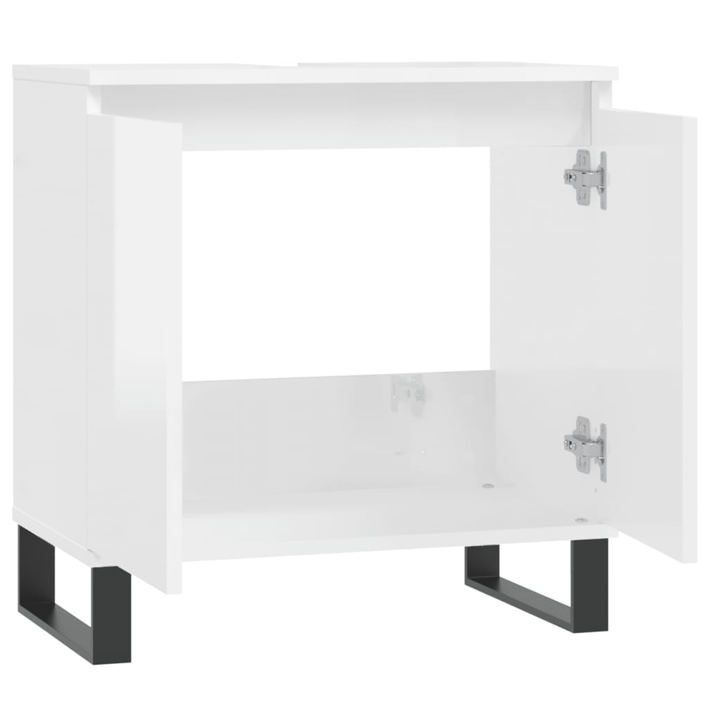 Servantskap høyglans hvit 58x33x60 cm konstruert tre