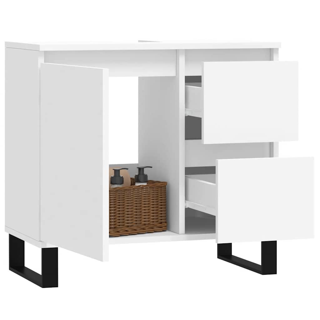 Baderomsskap hvit 65x33x60 cm konstruert tre