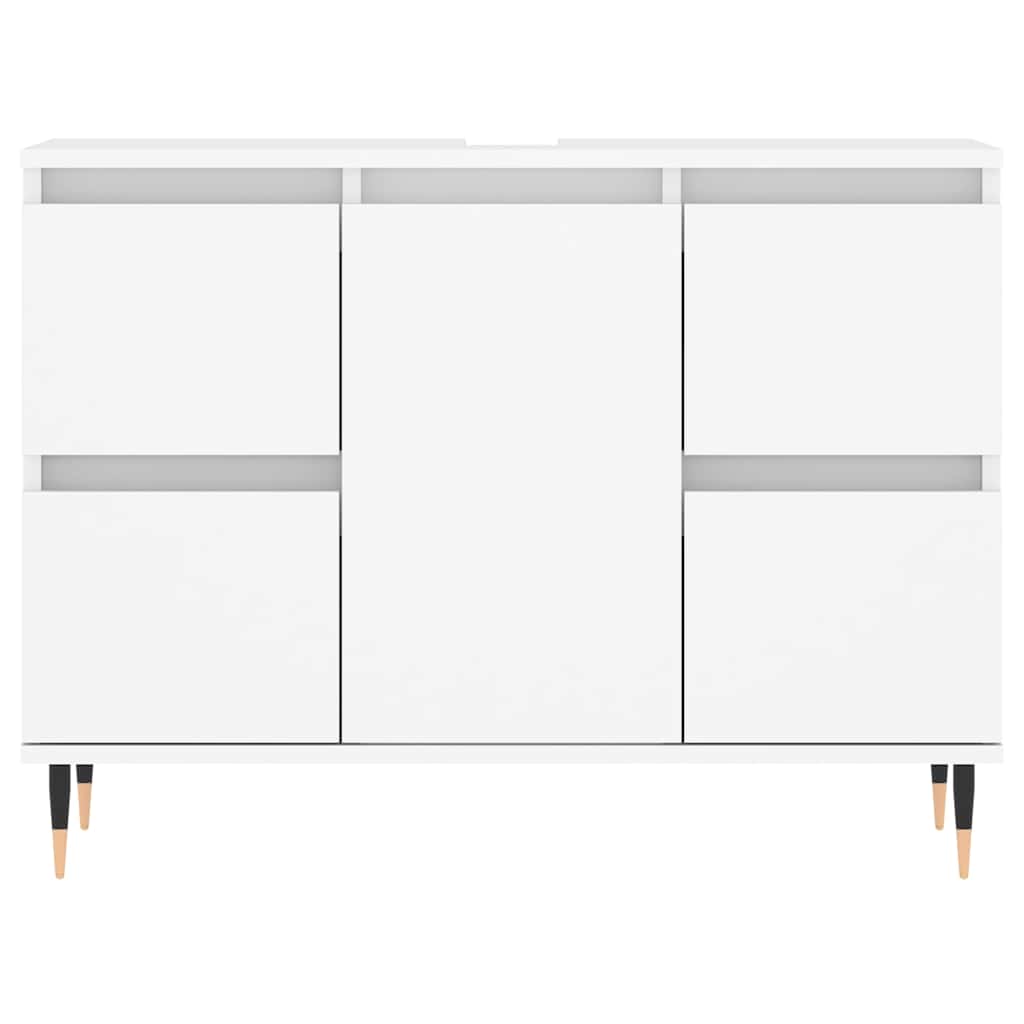 Baderomsskap hvit 80x33x60 cm konstruert tre