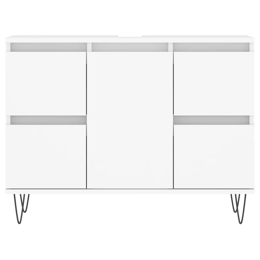 Baderomsskap hvit 80x33x60 cm konstruert tre