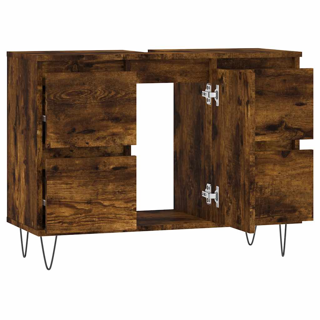 Baderomsskap røkt eik 80x33x60 cm konstruert tre