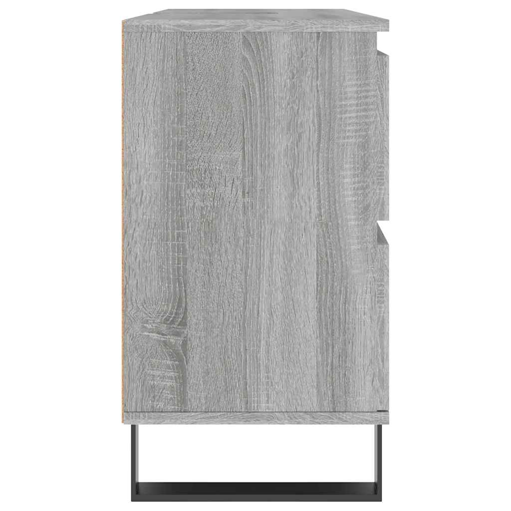 Baderomsskap grå eik 80x33x60 cm konstruert tre vidaXL