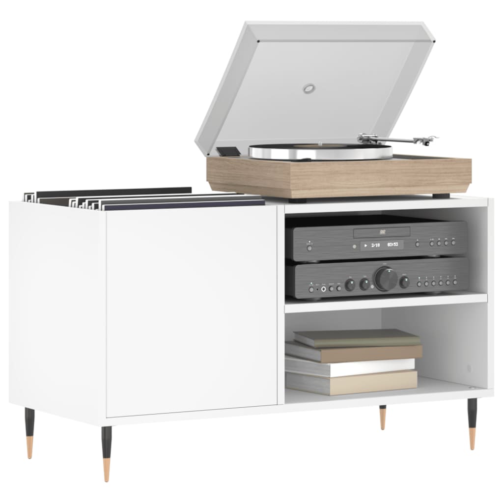 Hifi-benk hvit 85x38x48 cm konstruert tre
