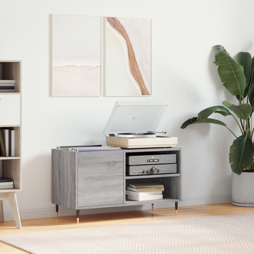 Hifi-benk grå sonoma 85x38x48 cm konstruert tre