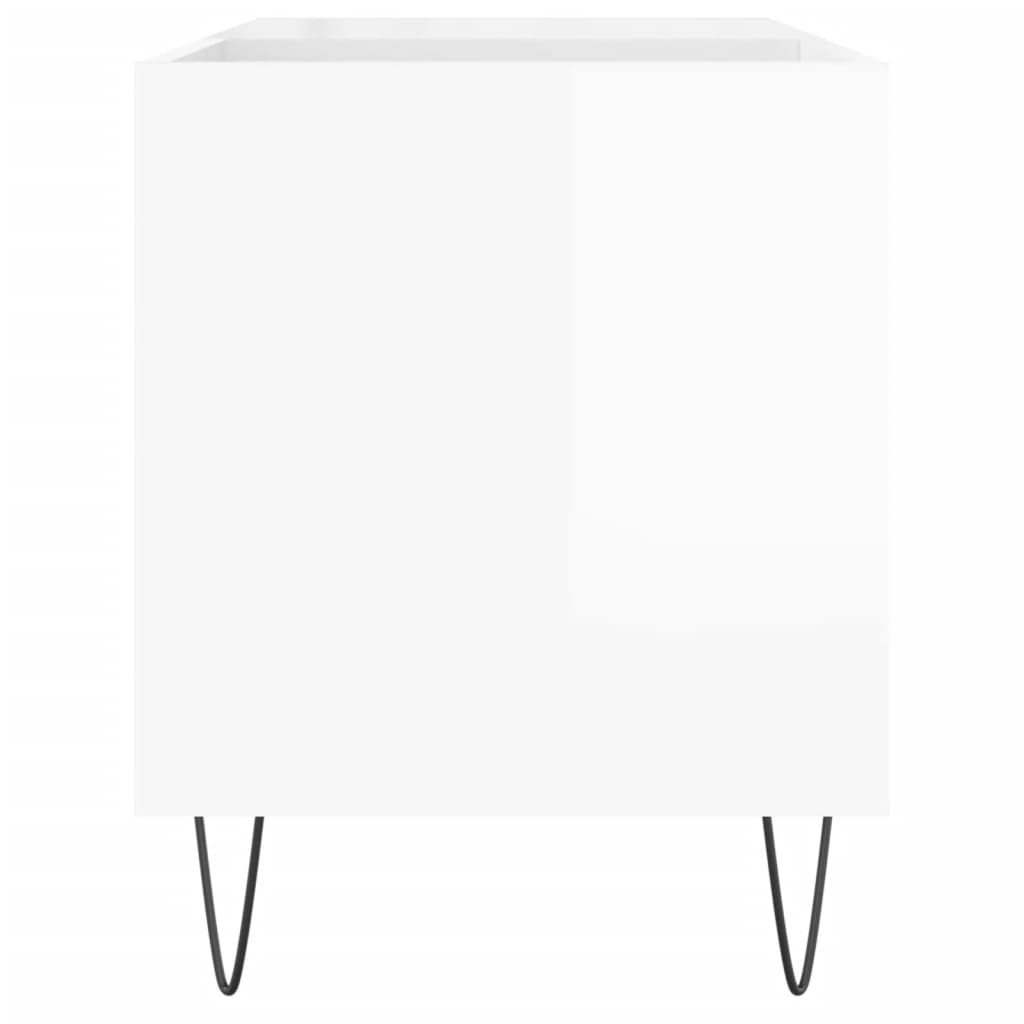 Hifi-benk høyglans hvit 85x38x48 cm konstruert tre
