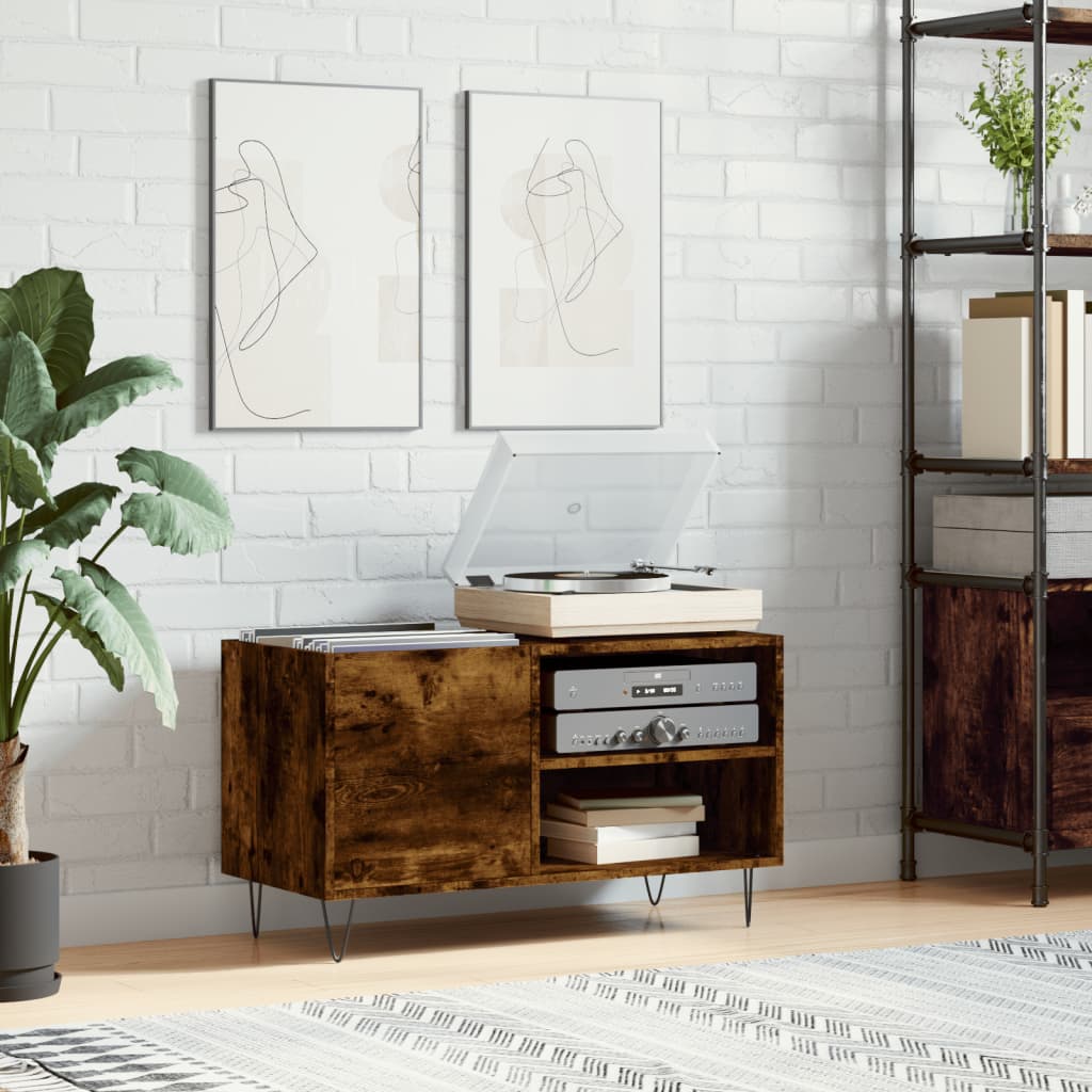 Hifi-benk røkt eik 85x38x48 cm konstruert tre