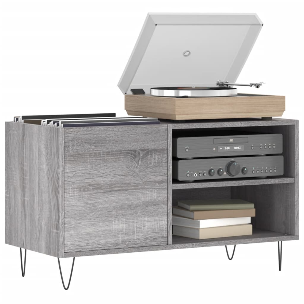 Hifi-benk grå sonoma 85x38x48 cm konstruert tre