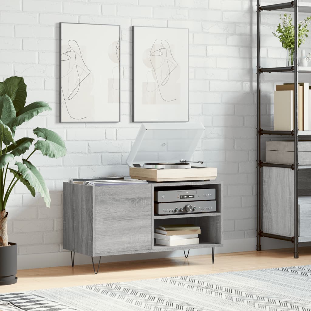 Hifi-benk grå sonoma 85x38x48 cm konstruert tre