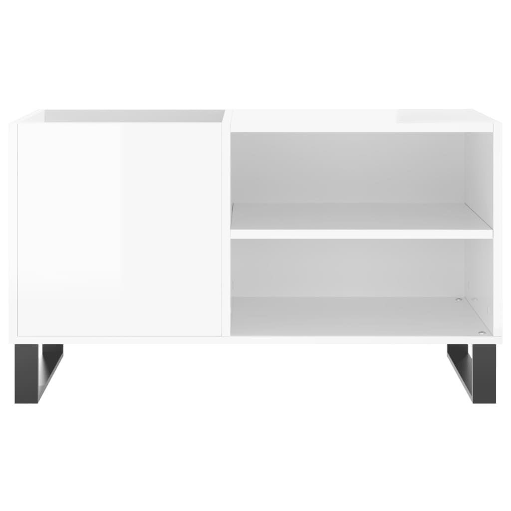 Hifi-benk høyglans hvit 85x38x48 cm konstruert tre