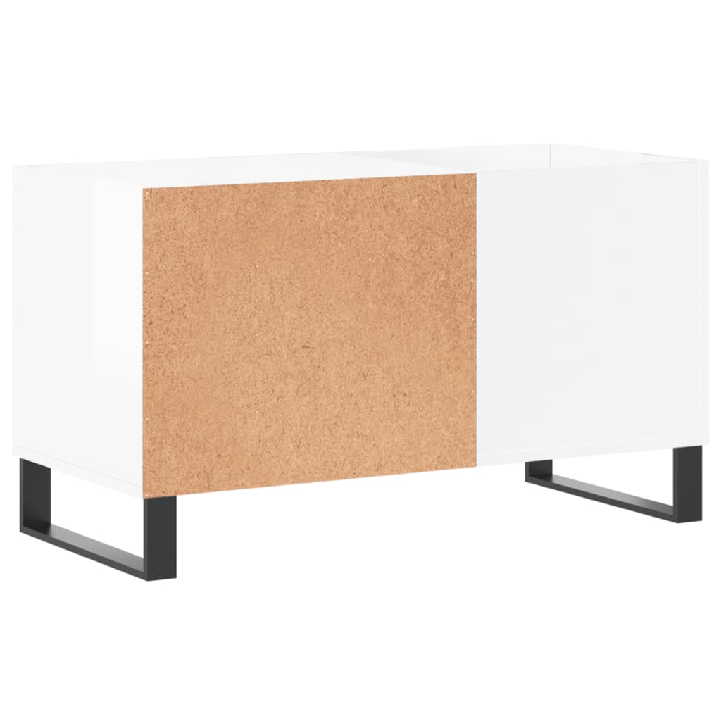 Hifi-benk høyglans hvit 85x38x48 cm konstruert tre