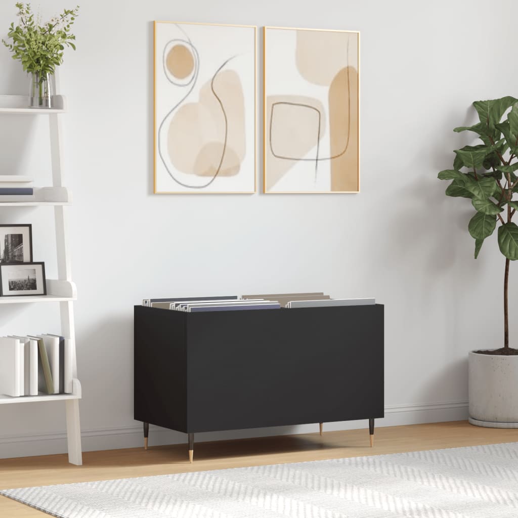 Hifi-benk svart 74,5x38x48 cm konstruert tre
