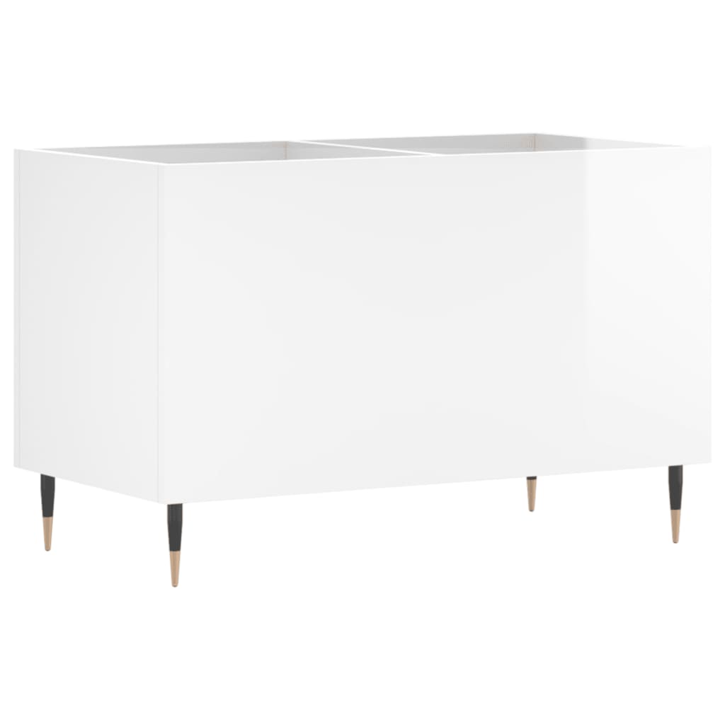 Hifi-benk høyglans hvit 74,5x38x48 cm konstruert tre