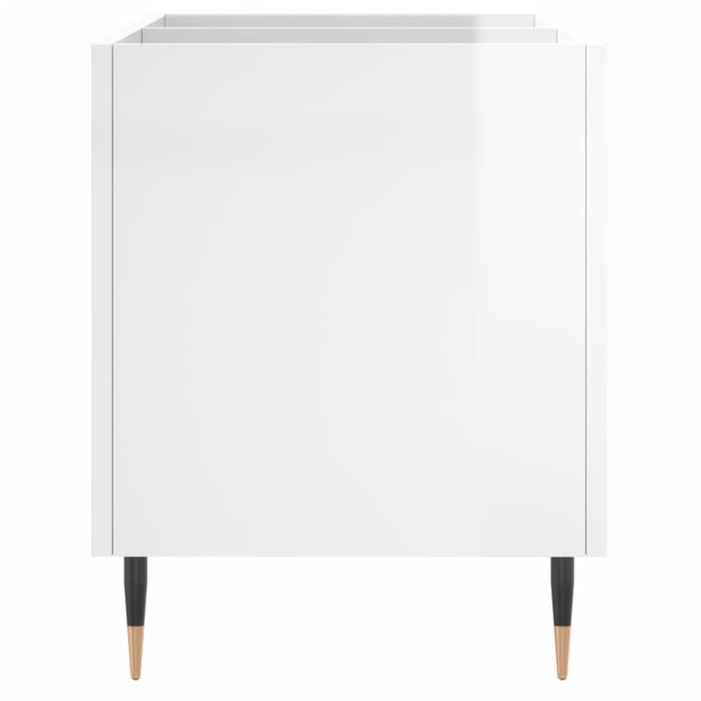 Hifi-benk høyglans hvit 74,5x38x48 cm konstruert tre