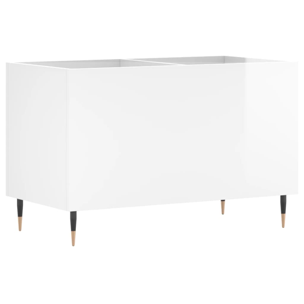Hifi-benk høyglans hvit 74,5x38x48 cm konstruert tre
