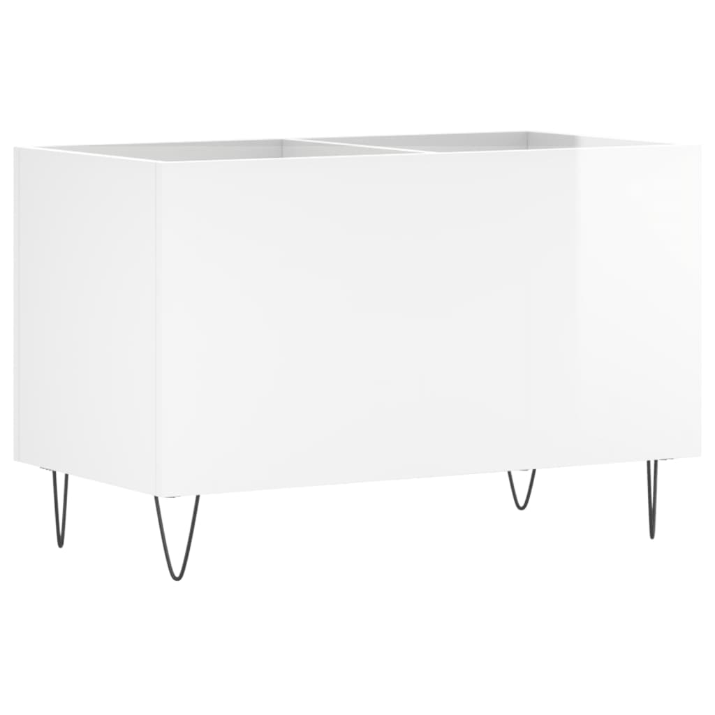 Hifi-benk høyglans hvit 74,5x38x48 cm konstruert tre