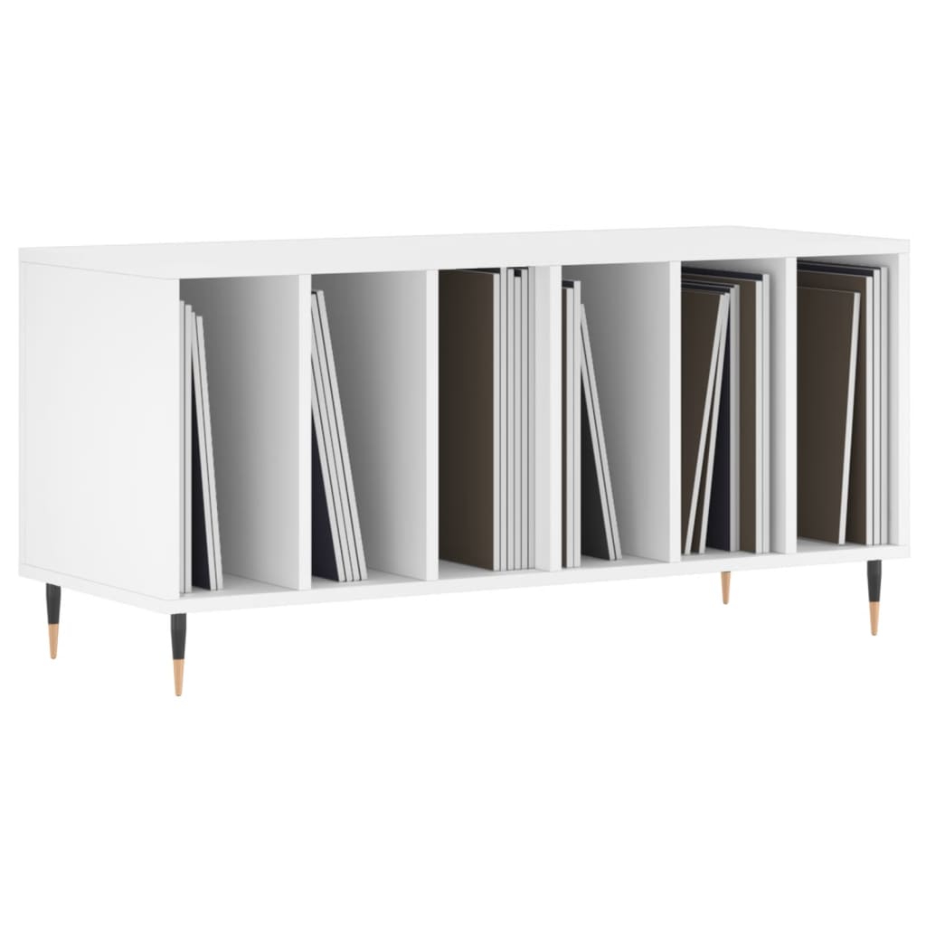 Hifi-benk hvit 100x38x48 cm konstruert tre