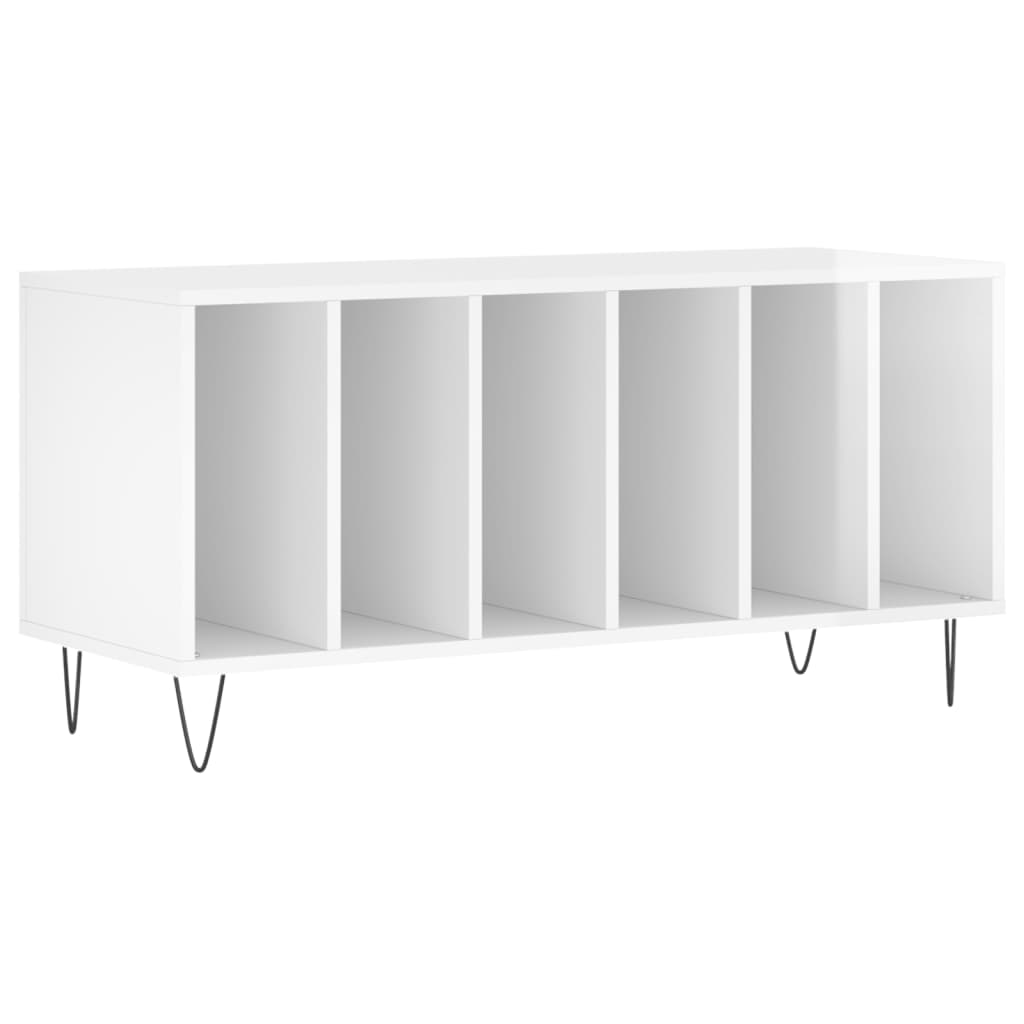 Hifi-benk høyglans hvit 100x38x48 cm konstruert tre