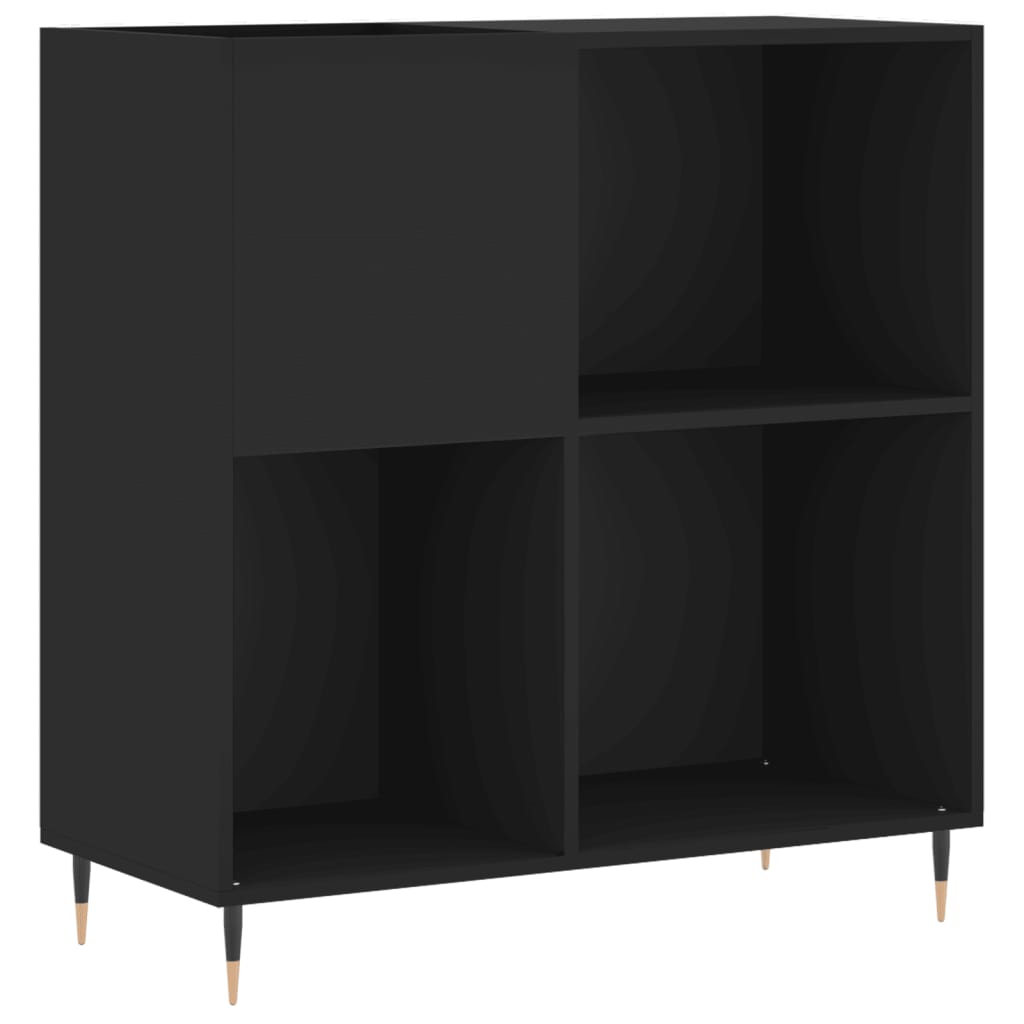 Hifi-benk svart 84,5x38x89 cm konstruert tre