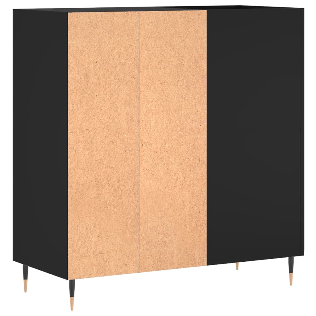 Hifi-benk svart 84,5x38x89 cm konstruert tre