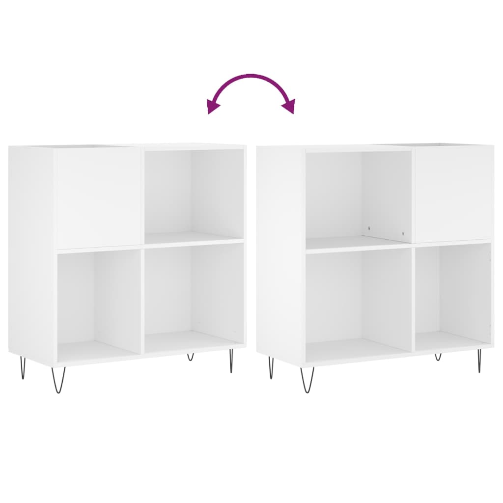 Hifi-benk hvit 84,5x38x89 cm konstruert tre