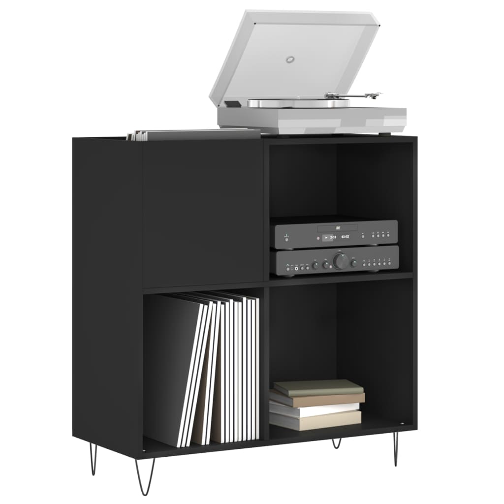 Hifi-benk svart 84,5x38x89 cm konstruert tre