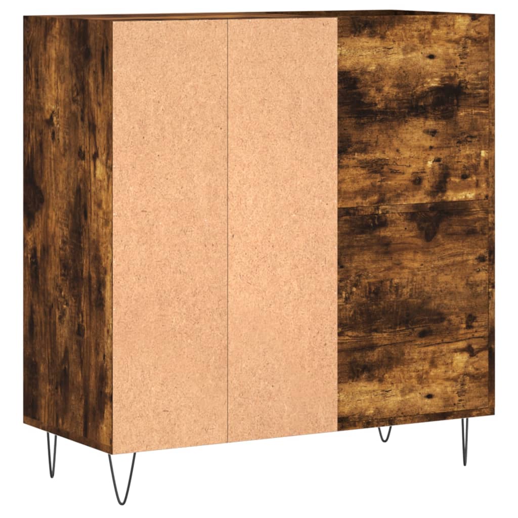 Hifi-benk røkt eik 84,5x38x89 cm konstruert tre