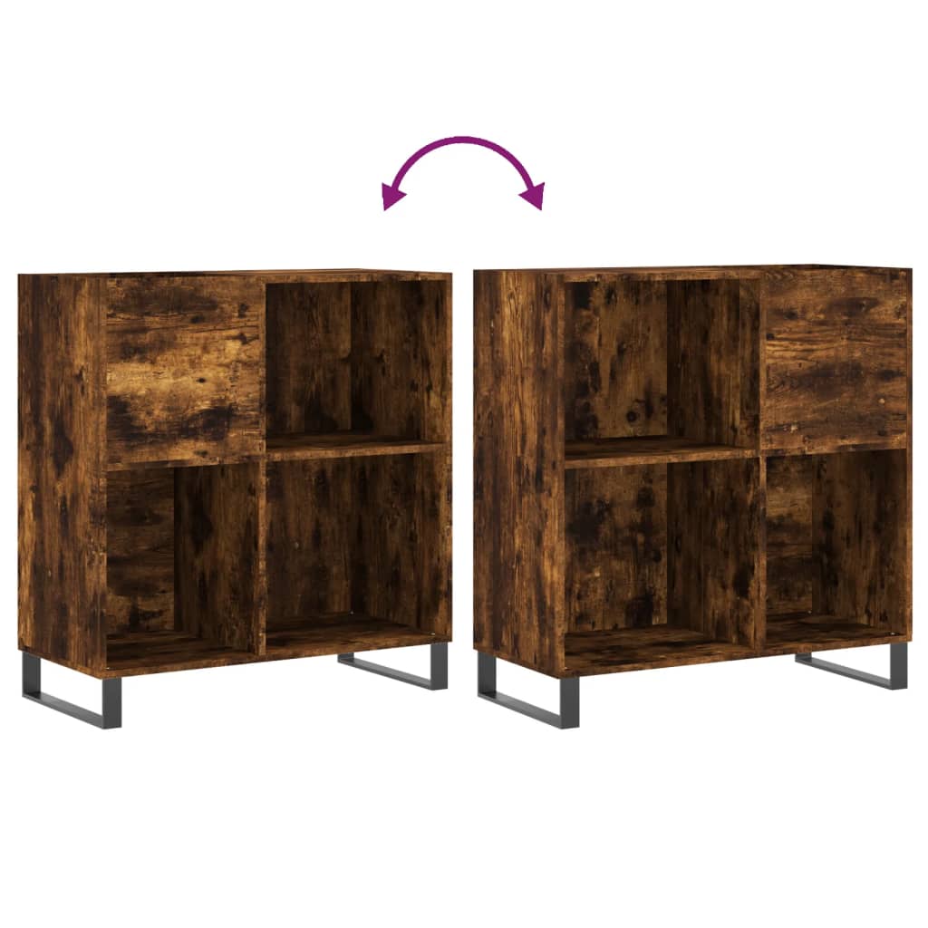 Hifi-benk røkt eik 84,5x38x89 cm konstruert tre