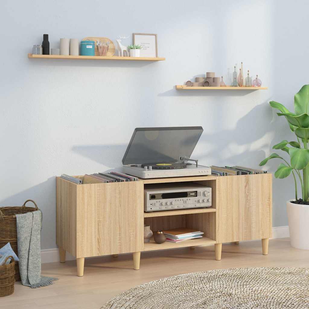 Plateskap Sonoma eik 121x38x48 cm konstruert tre