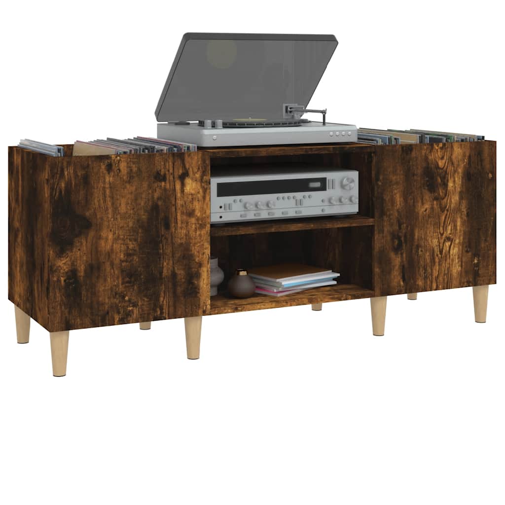 Hifi-benk røkt eik 121x38x48 cm konstruert tre