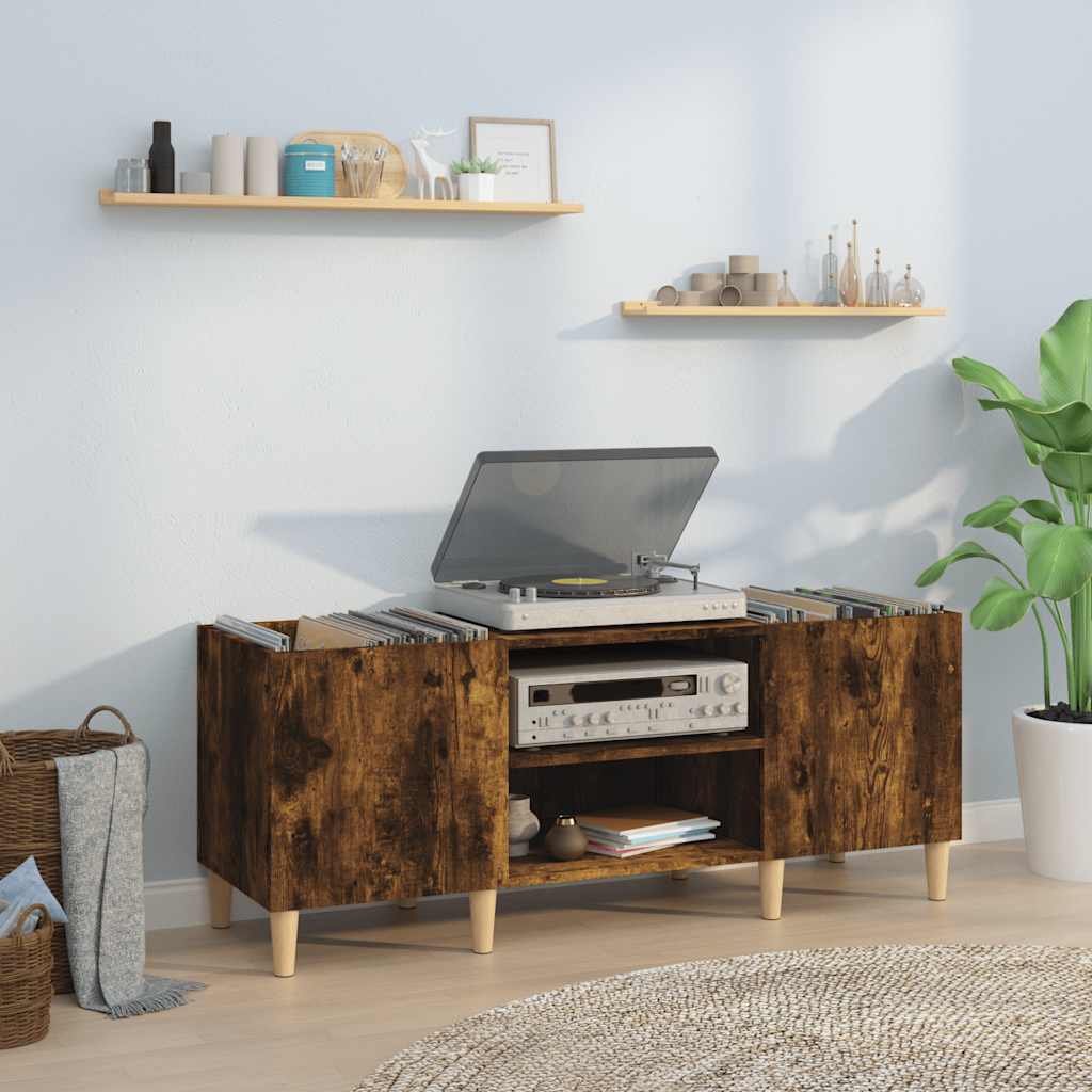 Hifi-benk røkt eik 121x38x48 cm konstruert tre
