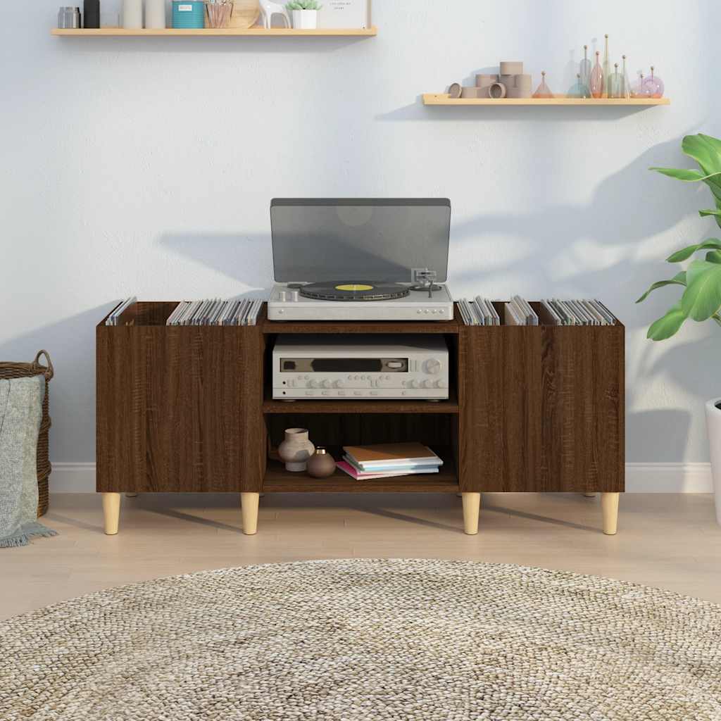 Hifi-benk brun eik 121x38x48 cm konstruert tre