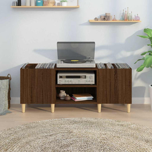 Hifi-benk brun eik 121x38x48 cm konstruert tre