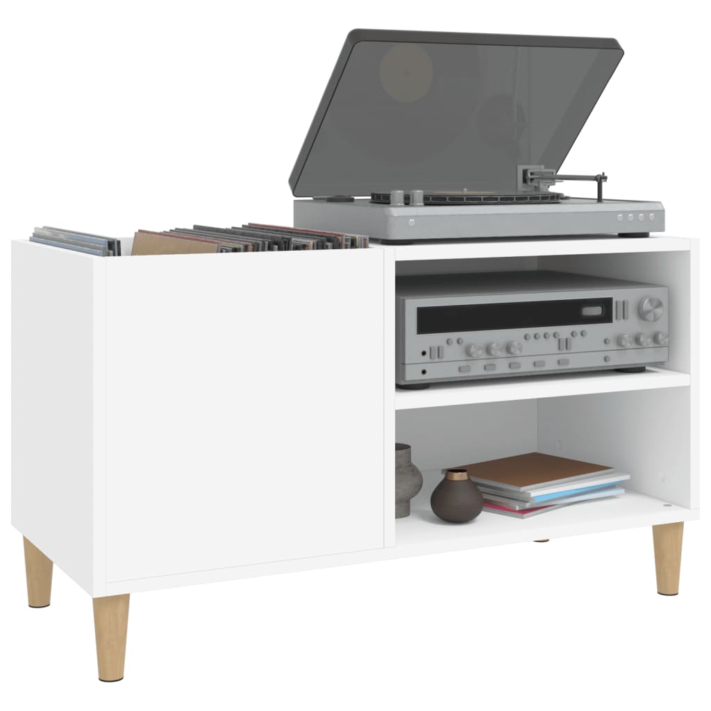 Hifi-benk hvit 84,5x38x48 cm konstruert tre