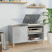 Hifi-benk betonggrå 84,5x38x48 cm konstruert tre