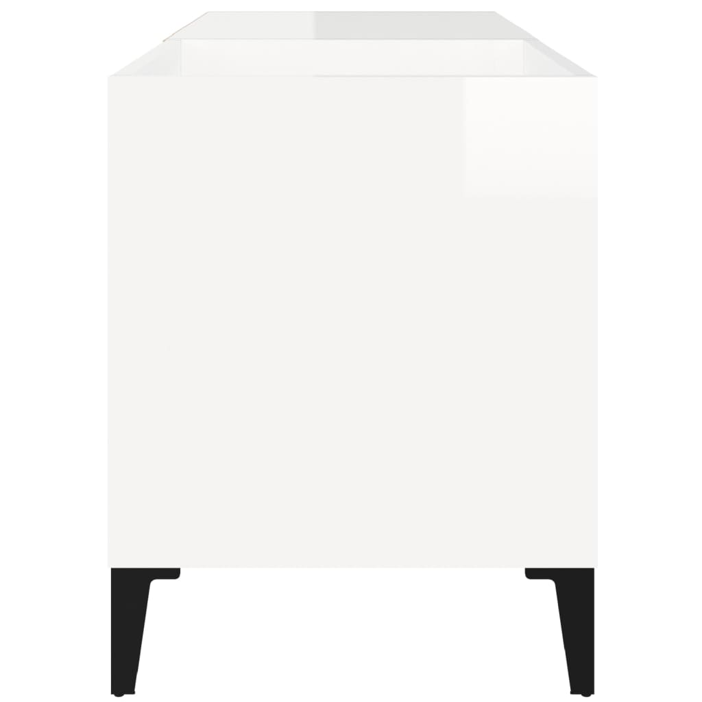 Hifi-benk høyglans hvit 84,5x38x48 cm konstruert tre