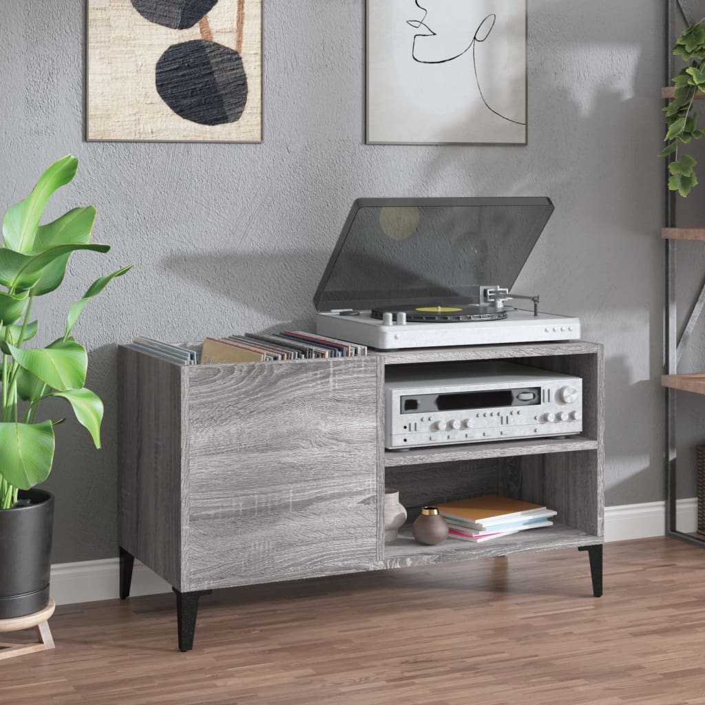 Hifi-benk grå sonoma 84,5x38x48 cm konstruert tre