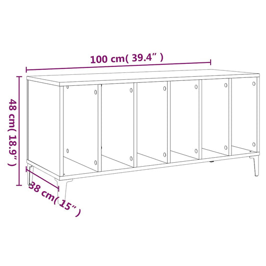 Hifi-benk svart 100x38x48 cm konstruert tre vidaXL