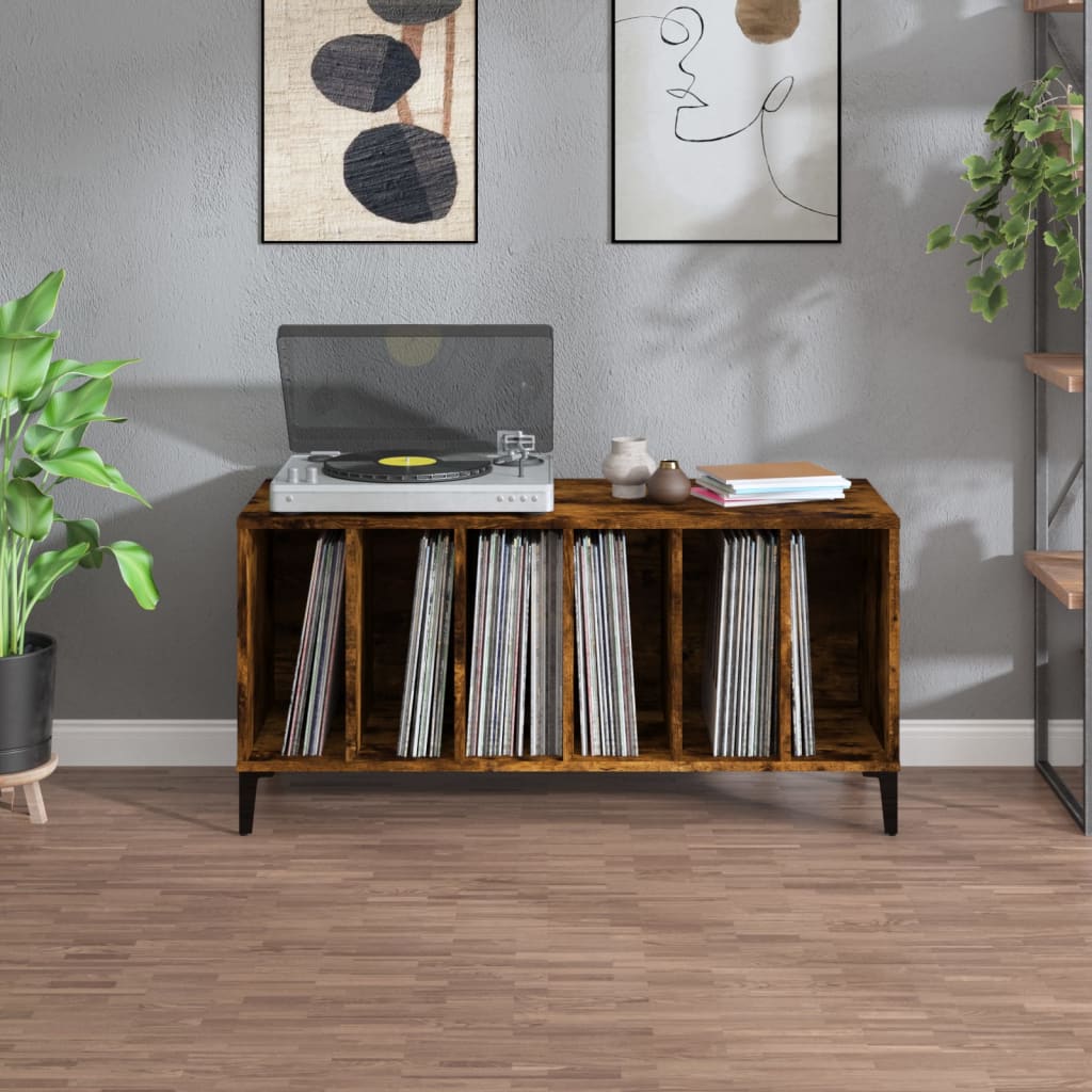 Hifi-benk røkt eik 100x38x48 cm konstruert tre