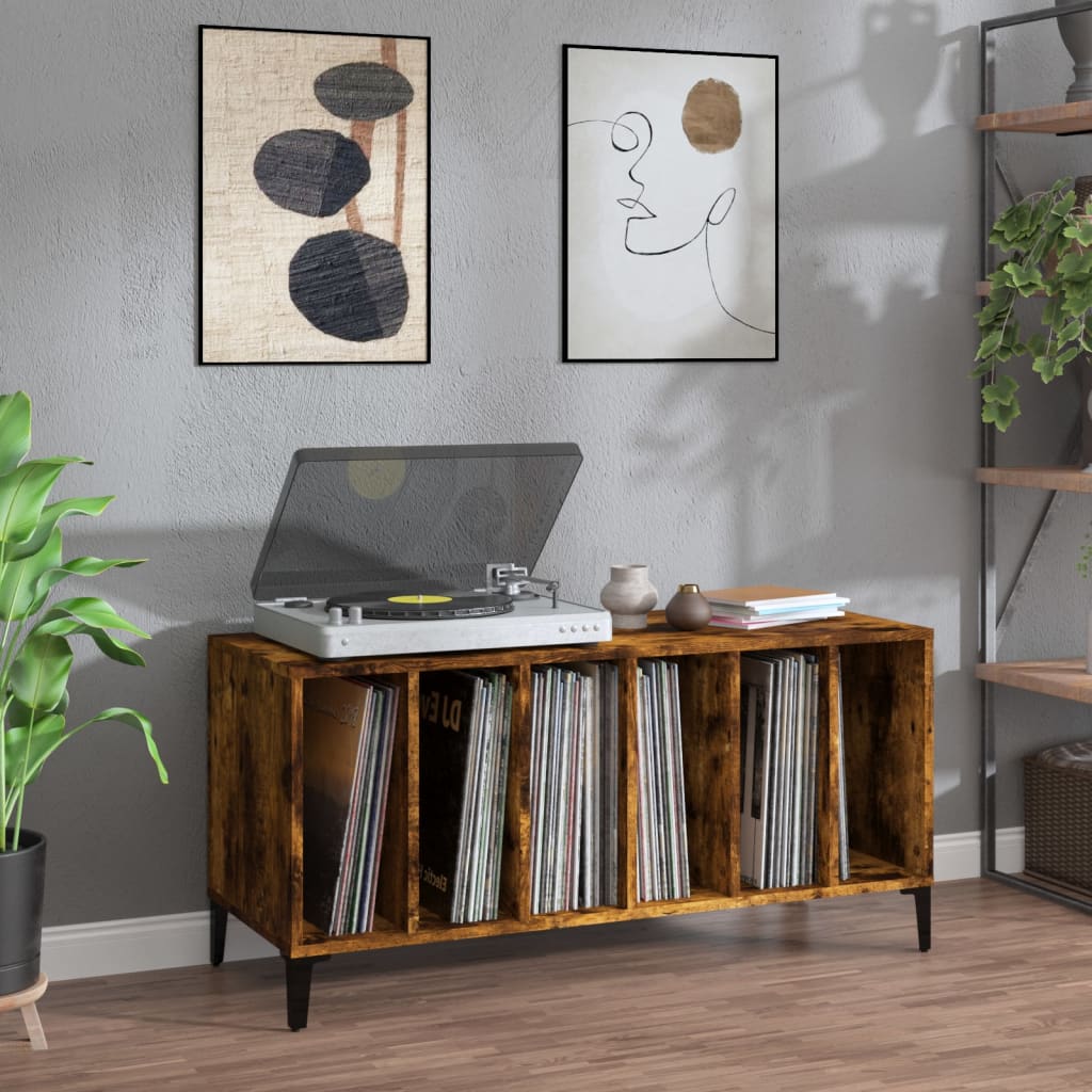 Hifi-benk røkt eik 100x38x48 cm konstruert tre